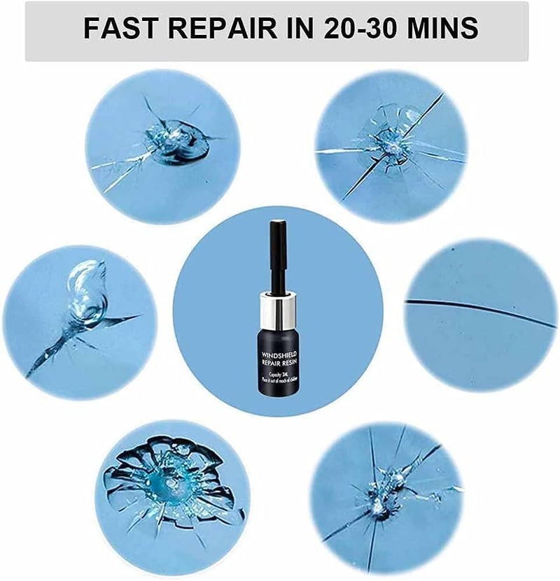 Zupooko Windshield Repair Kit, 2 Pcs Car Glass Repair Kit Quick Fix for Chips & Cracks, Windshield Crack Repair Kit,Cracks Gone Glass Kit, Automotive Windscreen Tool, Nano Fluid Filler - Image 3
